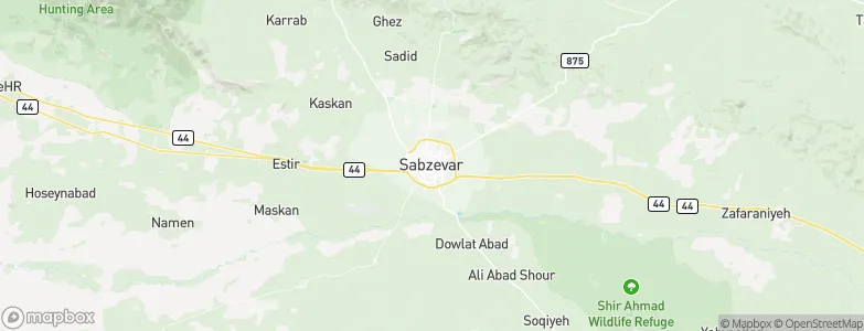 Sabzawār, Iran Map
