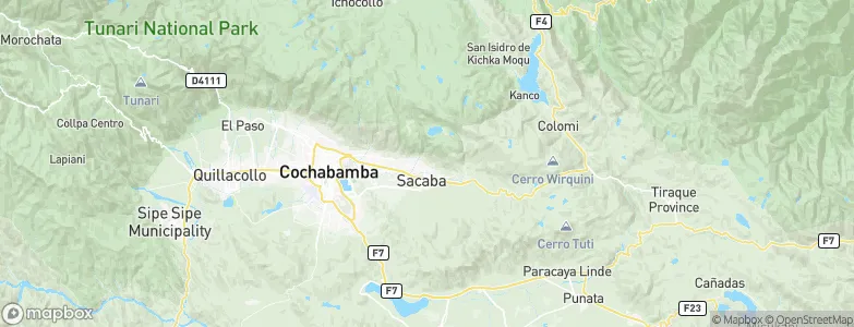 Sacaba, Bolivia Map
