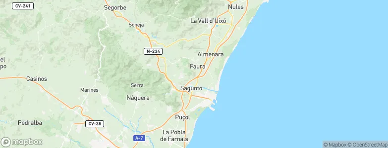 Sagunto/Sagunt, Spain Map