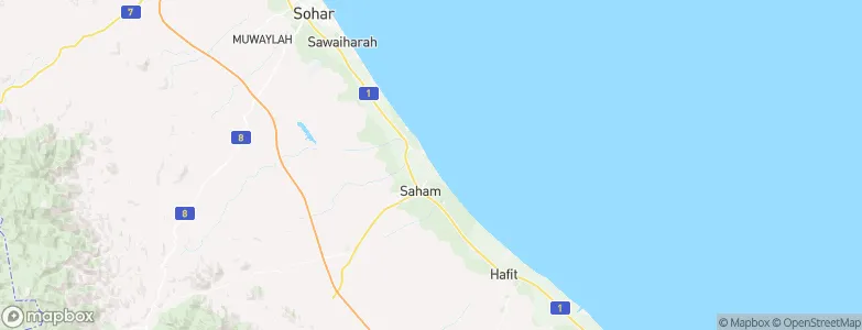 Saham, Oman Map