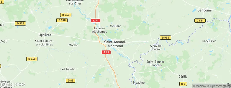 Saint-Amand-Montrond, France Map