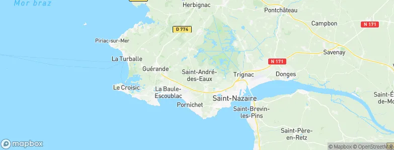 Saint-André-des-Eaux, France Map