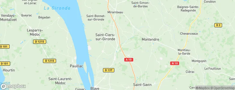 Saint-Aubin-de-Blaye, France Map