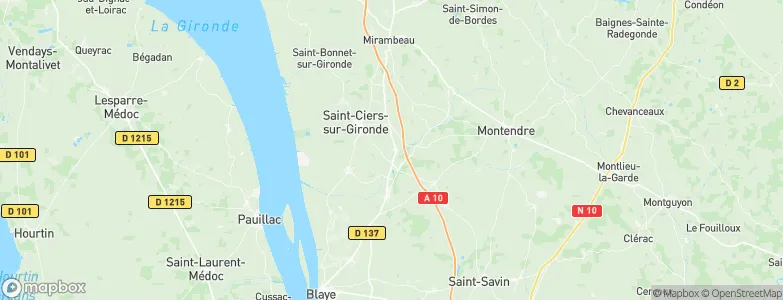 Saint-Aubin-de-Blaye, France Map