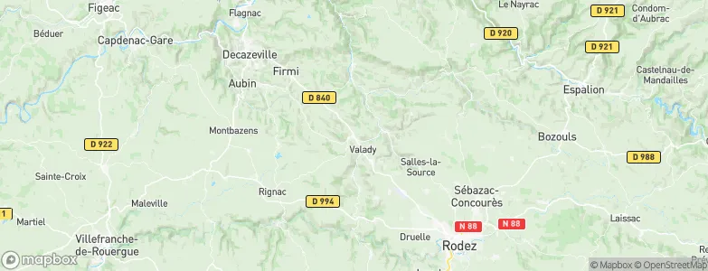 Saint-Christophe-Vallon, France Map