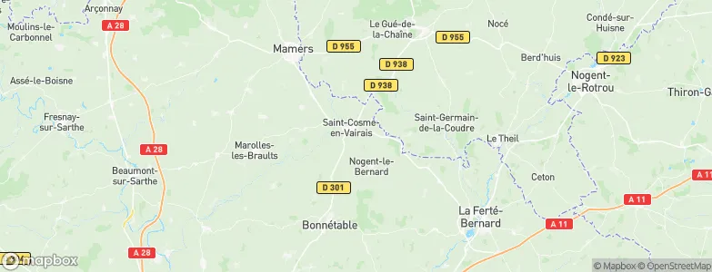 Saint-Cosme-en-Vairais, France Map