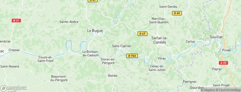 Saint-Cyprien, France Map
