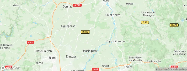 Saint-Denis-Combarnazat, France Map