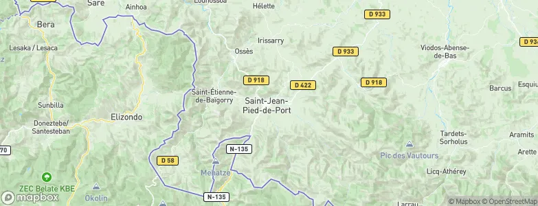Saint-Jean-Pied-de-Port, France Map