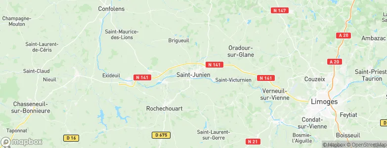 Saint-Junien, France Map