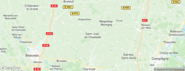 Saint-Just-en-Chaussée, France Map