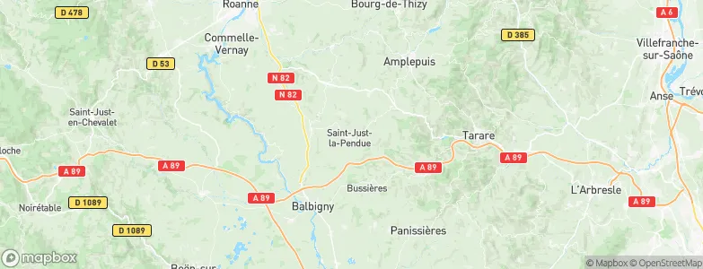 Saint-Just-la-Pendue, France Map