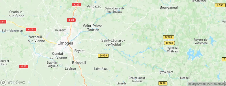 Saint-Léonard-de-Noblat, France Map