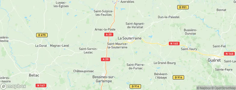 Saint-Maurice-la-Souterraine, France Map