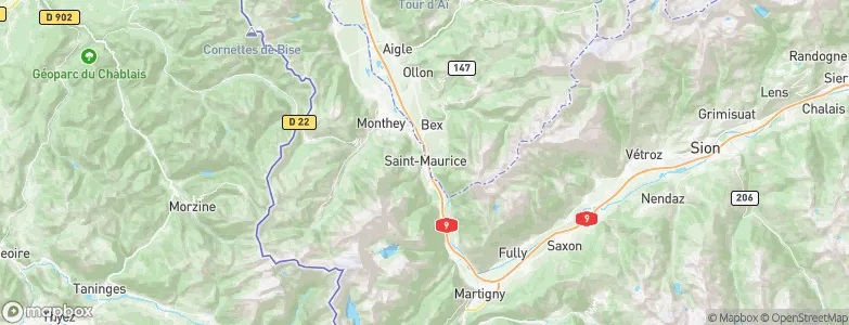 Saint-Maurice, Switzerland Map
