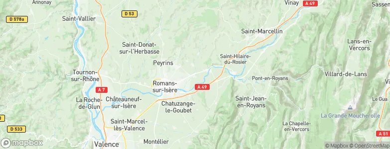Saint-Paul-lès-Romans, France Map
