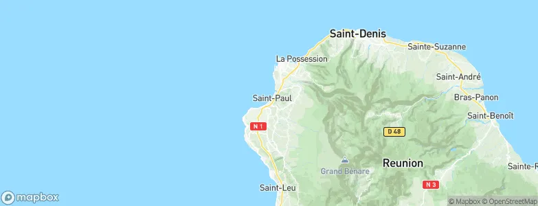 Saint-Paul, Réunion Map