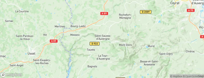 Saint-Sauves-d'Auvergne, France Map