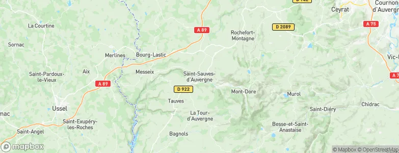 Saint-Sauves-d'Auvergne, France Map