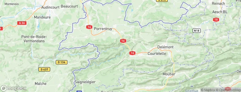 Saint-Ursanne, Switzerland Map