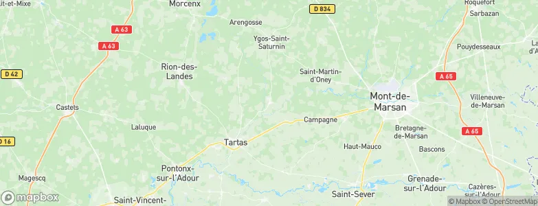 Saint-Yaguen, France Map