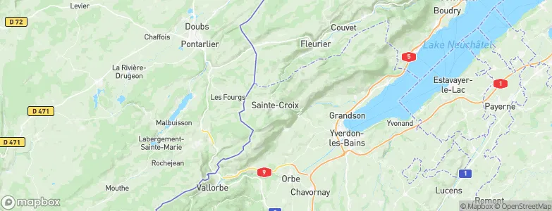 Sainte-Croix, Switzerland Map