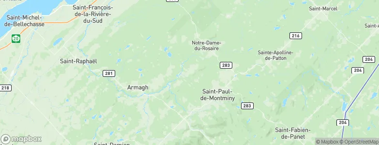 Sainte-Euphémie-sur-Rivière-du-Sud, Canada Map