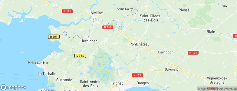 Sainte-Reine-de-Bretagne, France Map