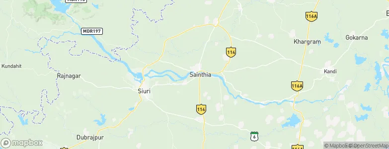 Sainthia, India Map