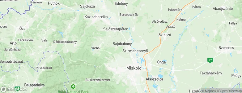 Sajóbábony, Hungary Map