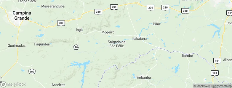 Salgado de São Félix, Brazil Map