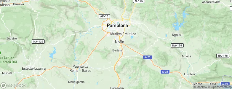 Salinas de Pamplona, Spain Map