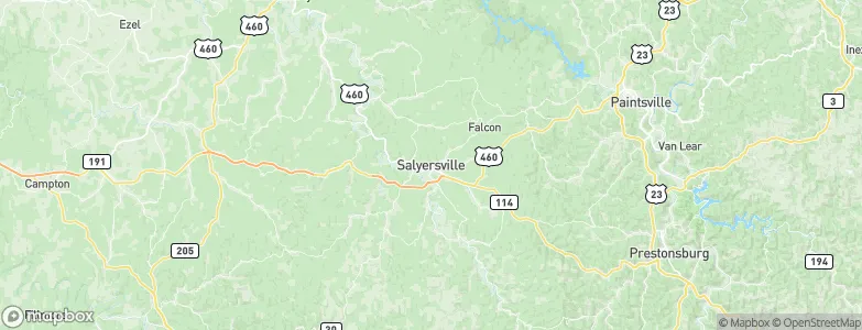 Salyersville, United States Map