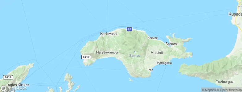 Samos Prefecture, Greece Map