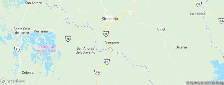 Sampués, Colombia Map