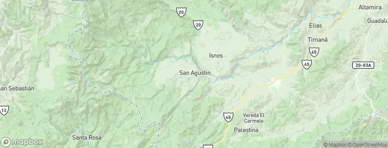 San Agustín, Colombia Map