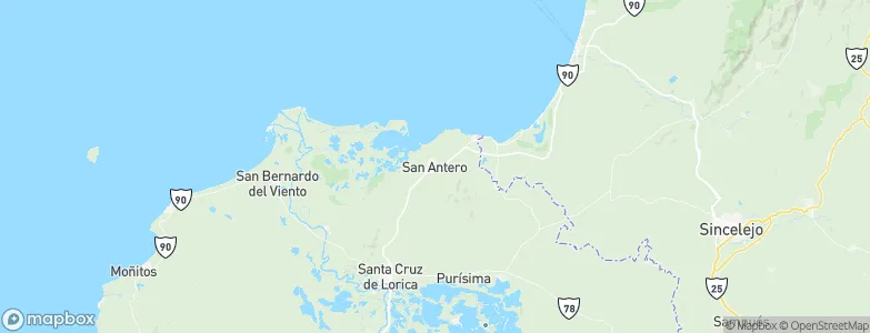 San Antero, Colombia Map