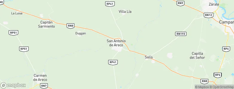 San Antonio de Areco, Argentina Map