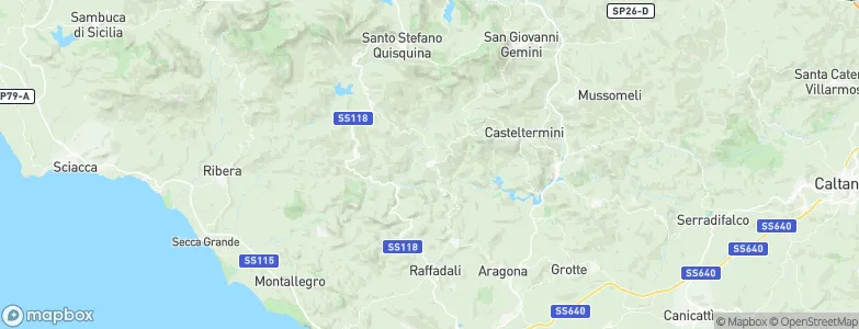 San Biagio Platani, Italy Map