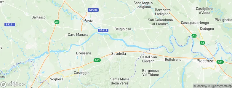 San Cipriano Po, Italy Map