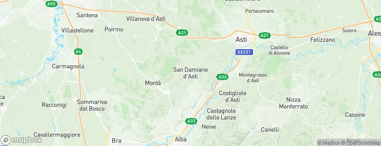San Damiano d'Asti, Italy Map