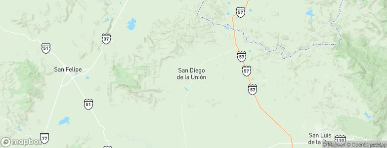 San Diego de la Unión, Mexico Map
