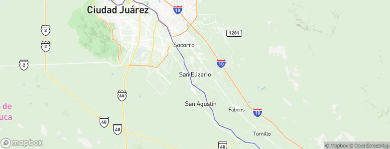 San Elizario, United States Map