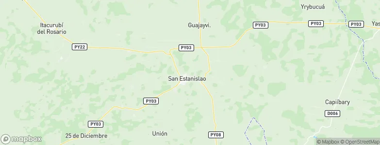 San Estanislao, Paraguay Map