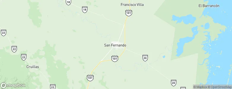 San Fernando, Mexico Map