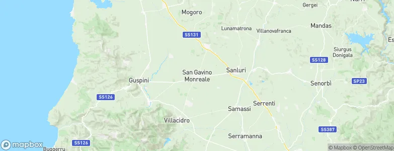 San Gavino Monreale, Italy Map