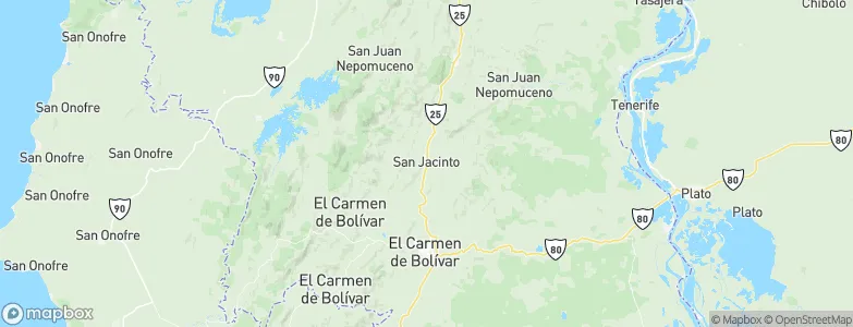 San Jacinto, Colombia Map