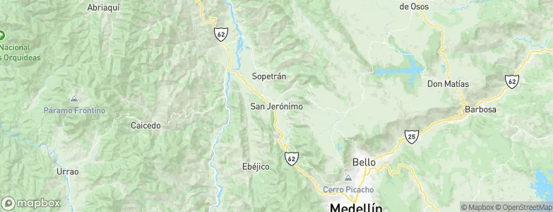 San Jerónimo, Colombia Map