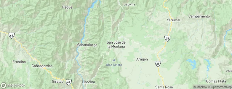 San José de la Montaña, Colombia Map