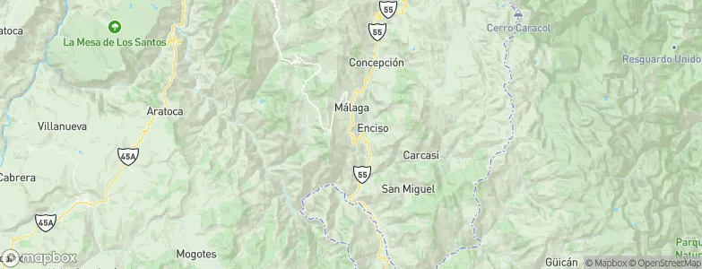 San José de Miranda, Colombia Map